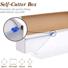 White Plastic Table Cover Roll in A Cut-to-Size Box with Slide Cutter, Cuts Up to 36 Rectangle 8ft