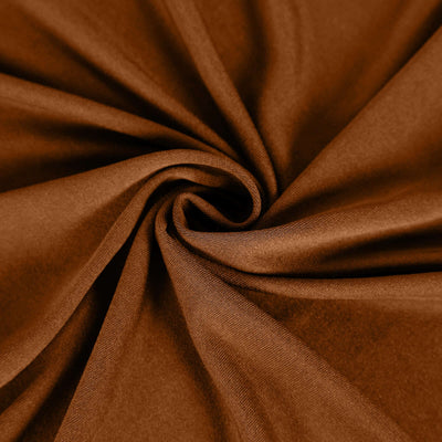 Stretch Spandex Rectangle Tablecloth 6ft Cinnamon Brown - Wrinkle Free Fitted Table Cover