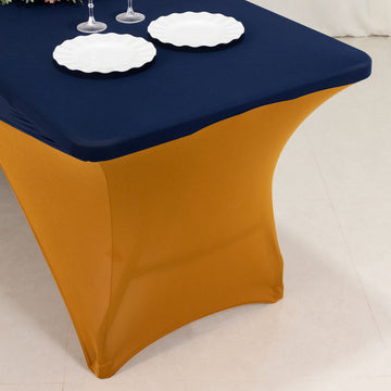 <span style="background-color:transparent;color:#111111;">A Perfect Fit for Every Event: The Versatility of the Navy blue Gold Stretch Spandex Table Cover</span>