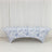 Spandex Fitted Rectangle Tablecloth 8ft – White & Blue French Toile Wrinkle-Free Stretch