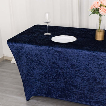 Upgrade Your Event Décor with the Navy Blue Velvet Table Cover