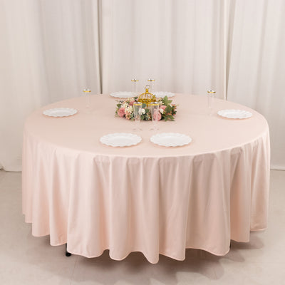 Scuba Round Tablecloth 108" Blush - Wrinkle Free Table Cover