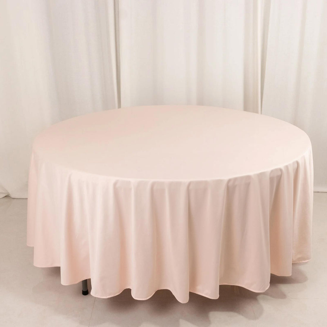 Blush Premium Scuba Round Tablecloth, Wrinkle Free Polyester Seamless Tablecloth