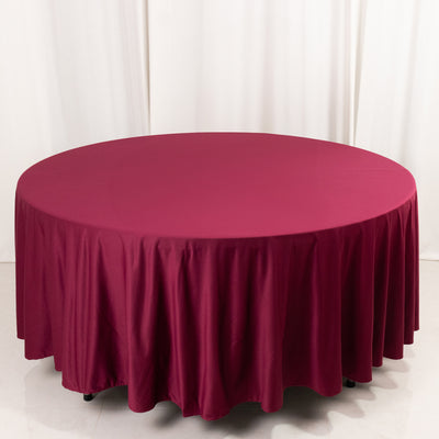 Scuba Round Tablecloth 108" Burgundy - Wrinkle Free Table Cover