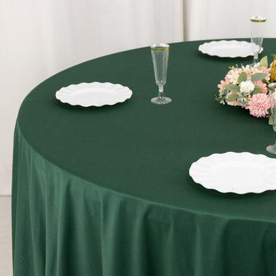 Scuba Round Tablecloth 108" Hunter Emerald Green - Wrinkle Free Table Cover
