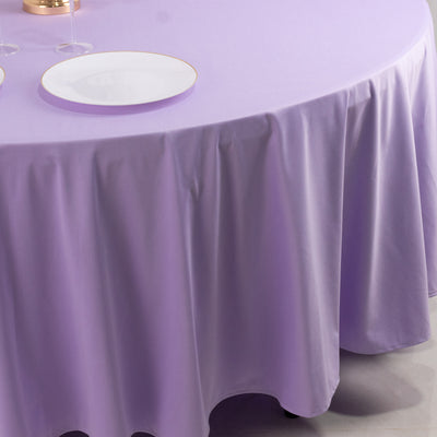 Scuba Round Tablecloth 108" Lavender Lilac - Wrinkle Free Table Cover