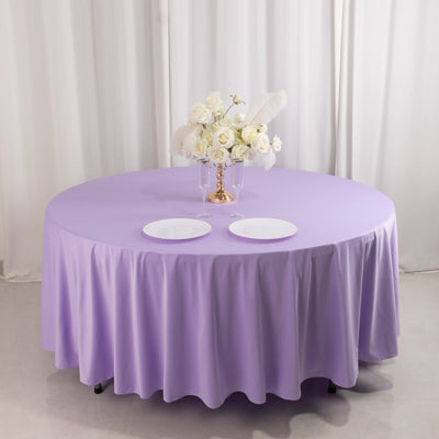 Scuba Round Tablecloth 108" Lavender Lilac - Wrinkle Free Table Cover