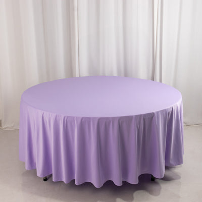 Scuba Round Tablecloth 108" Lavender Lilac - Wrinkle Free Table Cover