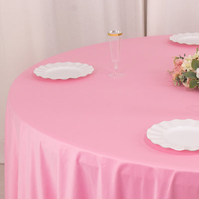 Scuba Round Tablecloth 108" Pink - Wrinkle Free Table Cover