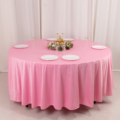 Scuba Round Tablecloth 108" Pink - Wrinkle Free Table Cover