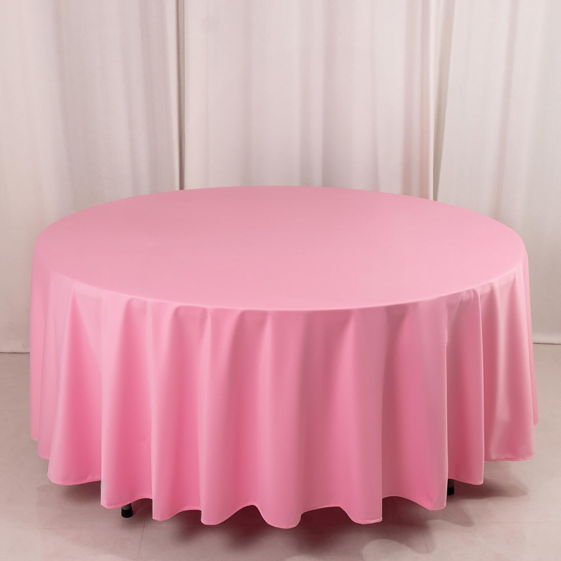 Pink Premium Scuba Round Tablecloth, Wrinkle Free Polyester Seamless Tablecloth
