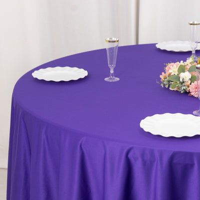 Scuba Round Tablecloth 108" Purple - Wrinkle Free Table Cover