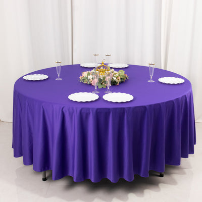 Scuba Round Tablecloth 108" Purple - Wrinkle Free Table Cover