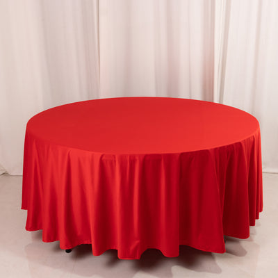 Scuba Round Tablecloth 108" Red - Wrinkle Free Table Cover