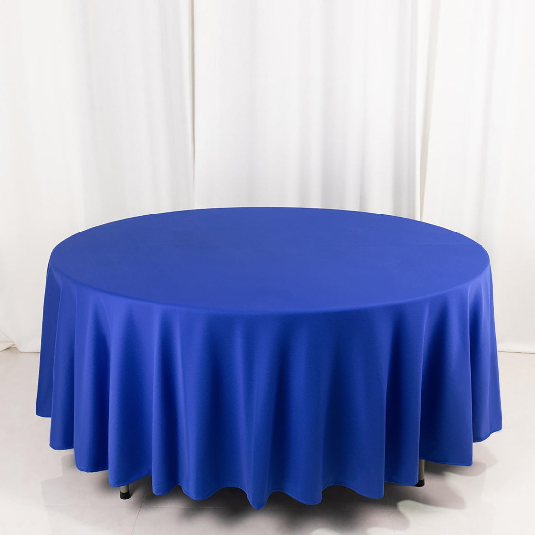 Royal Blue Premium Scuba Round Tablecloth, Wrinkle Free Polyester Seamless Tablecloth