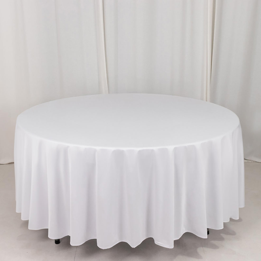 White Premium Scuba Round Tablecloth, Wrinkle Free Seamless Polyester Tablecloth - 108inch