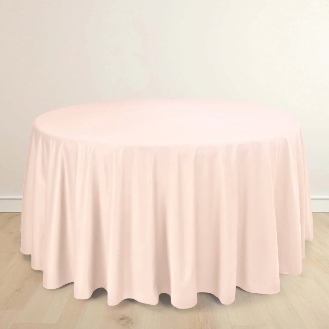 Blush Premium Scuba Round Tablecloth, Wrinkle Free Polyester Seamless Tablecloth 120inch