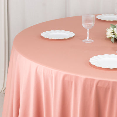 Scuba Round Tablecloth 120" Dusty Rose - Seamless & Wrinkle Free Table Cover