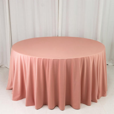 Scuba Round Tablecloth 120" Dusty Rose - Seamless & Wrinkle Free Table Cover