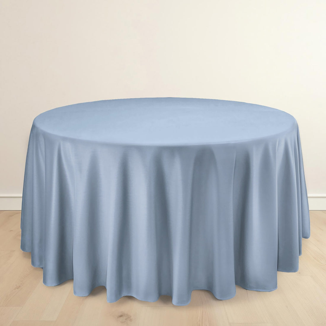 Dusty Blue Premium Scuba Round Tablecloth, Wrinkle Free Polyester Seamless Tablecloth 120inch