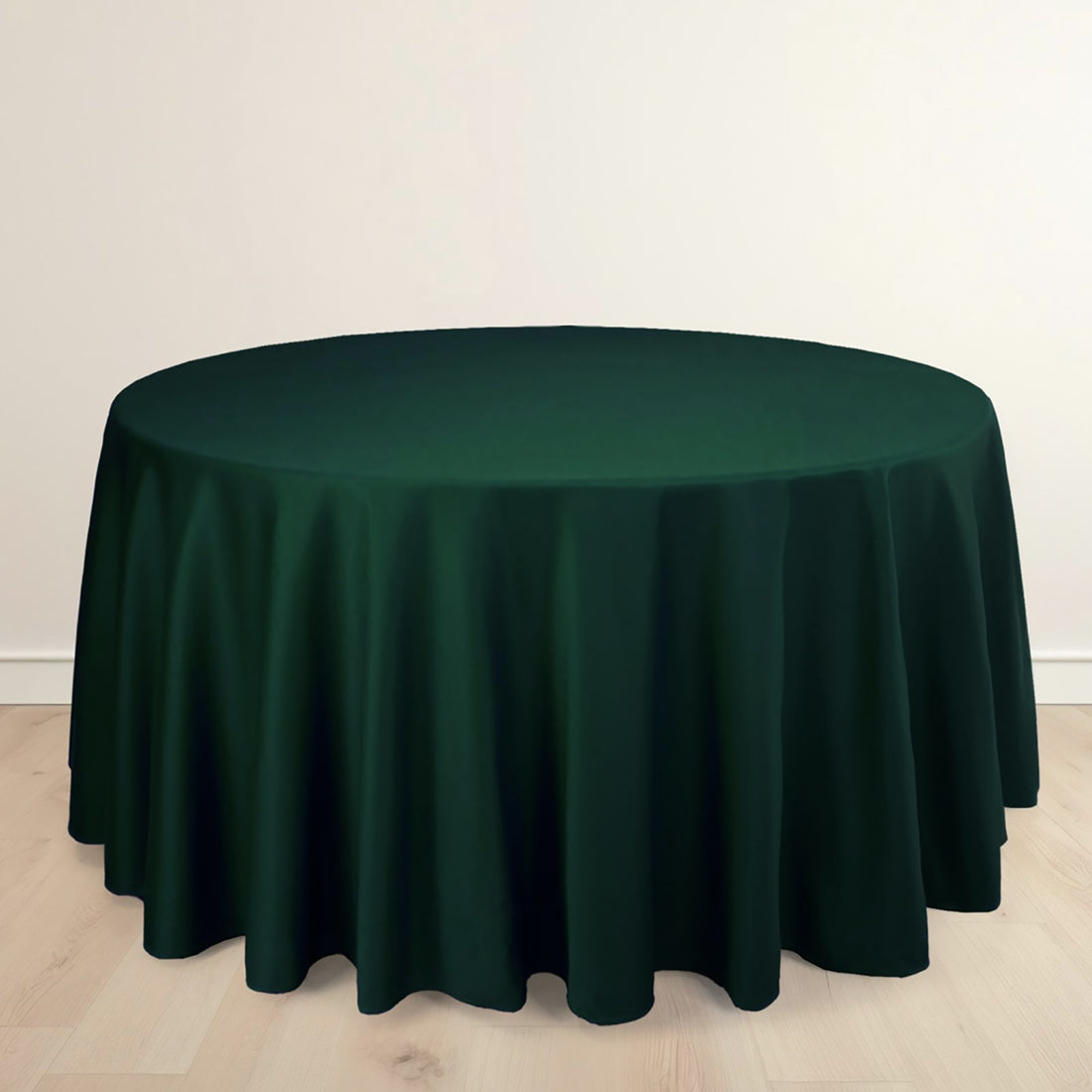Hunter Emerald Green Premium Scuba Round Tablecloth, Polyester Seamless Tablecloth