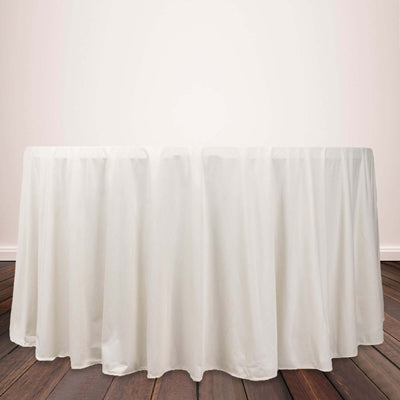 Scuba Round Tablecloth 120" Ivory - Seamless & Wrinkle Free Table Cover