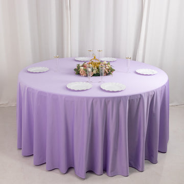 <span style="background-color:transparent;color:#000000;">Elegant and Wrinkle-Free Lavender Scuba Round Tablecloth</span>