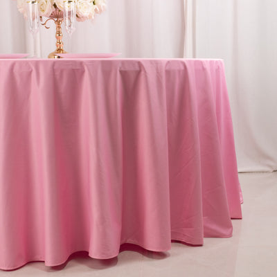 Scuba Round Tablecloth 120" Pink - Seamless & Wrinkle Free Table Cover