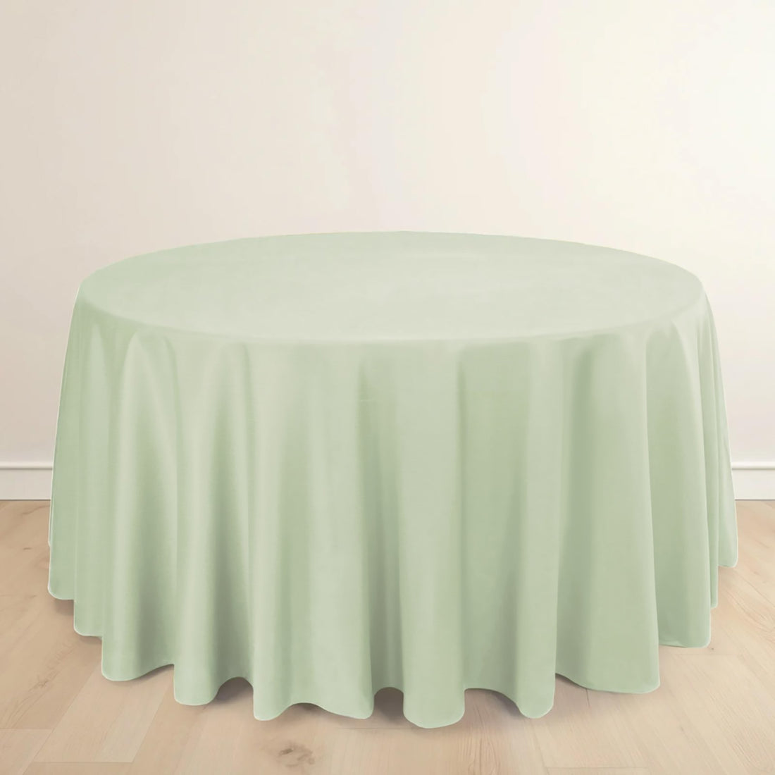 Sage Green Scuba Round Tablecloth, Wrinkle Free Polyester Seamless Tablecloth 120inch