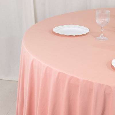 Scuba Round Tablecloth 132" Dusty Rose - Seamless & Wrinkle Free Table Cover