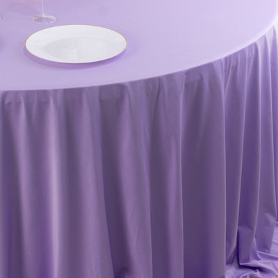 Scuba Round Tablecloth 132" Lavender Lilac - Seamless & Wrinkle Free Table Cover