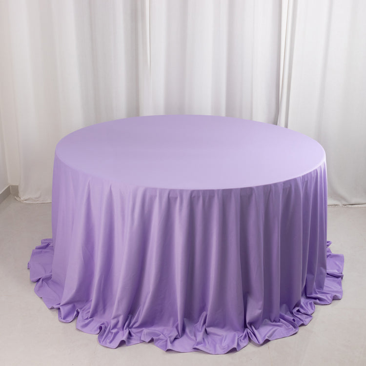 Lavender Lilac Premium Scuba Round Tablecloth, Wrinkle Free Polyester Seamless Tablecloth