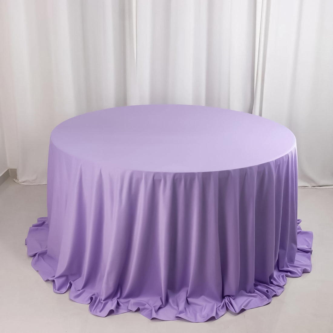 Lavender Lilac Premium Scuba Round Tablecloth, Wrinkle Free Polyester Seamless Tablecloth