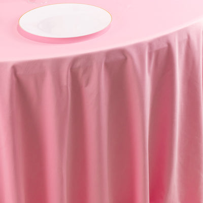 Scuba Round Tablecloth 132" Pink - Seamless & Wrinkle Free Table Cover