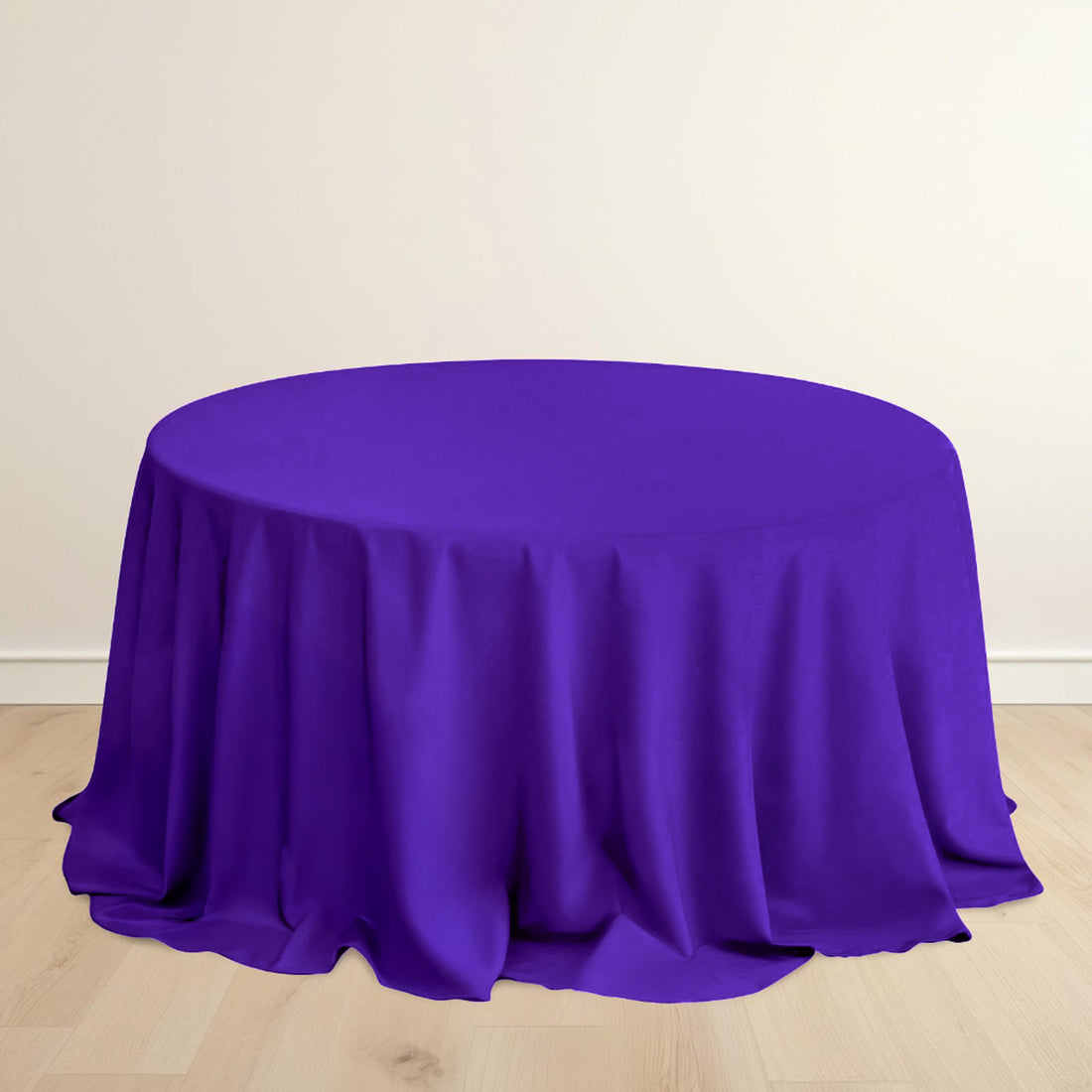 Purple Premium Scuba Round Tablecloth, Wrinkle Free Polyester Seamless Tablecloth