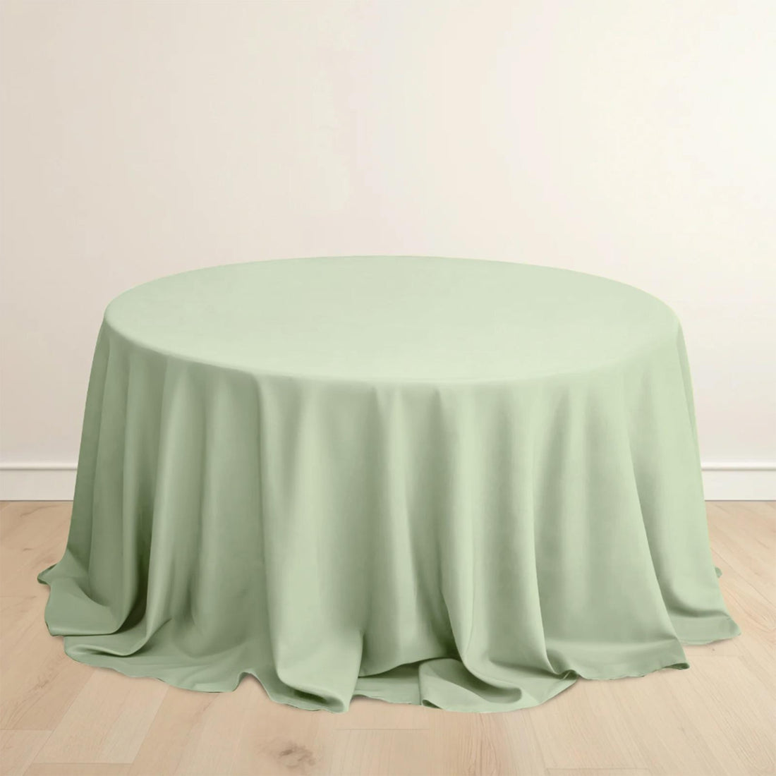 Sage Green Premium Scuba Round Tablecloth, Wrinkle Free Polyester Seamless Tablecloth
