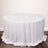 132inch White Premium Scuba Round Tablecloth, Wrinkle Free Polyester Seamless Tablecloth