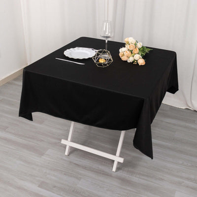 Scuba Square Tablecloth 54"x54" Black - Wrinkle Free Table Cover