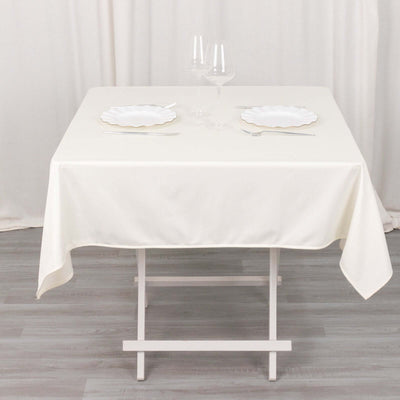 Scuba Square Tablecloth 54"x54" Ivory - Wrinkle Free Table Cover