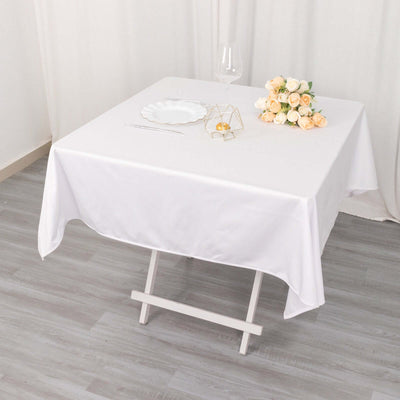 Scuba Square Tablecloth 54"x54" White - Wrinkle Free & Stain Resistant Sophisticated Table Cover