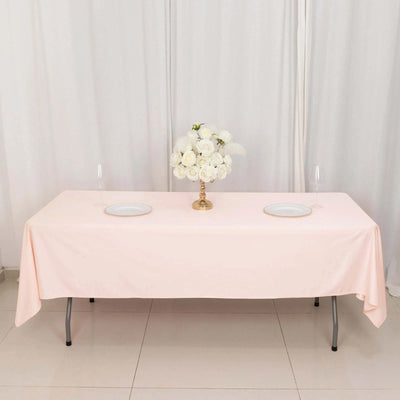Scuba Rectangular Tablecloth 60"x102" Blush - Wrinkle Free Table Cover
