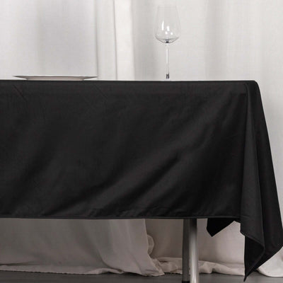 Scuba Rectangular Tablecloth 60"x102" Black - Wrinkle Free & Stain Resistant Sophisticated Table Cover