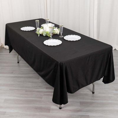 Scuba Rectangular Tablecloth 60"x102" Black - Wrinkle Free & Stain Resistant Sophisticated Table Cover