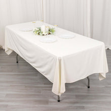 60x102inch Ivory Premium Scuba Rectangular Tablecloth, Wrinkle Free Polyester Seamless