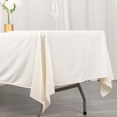 Scuba Rectangular Tablecloth 60"x102" Ivory - Wrinkle Free Table Cover
