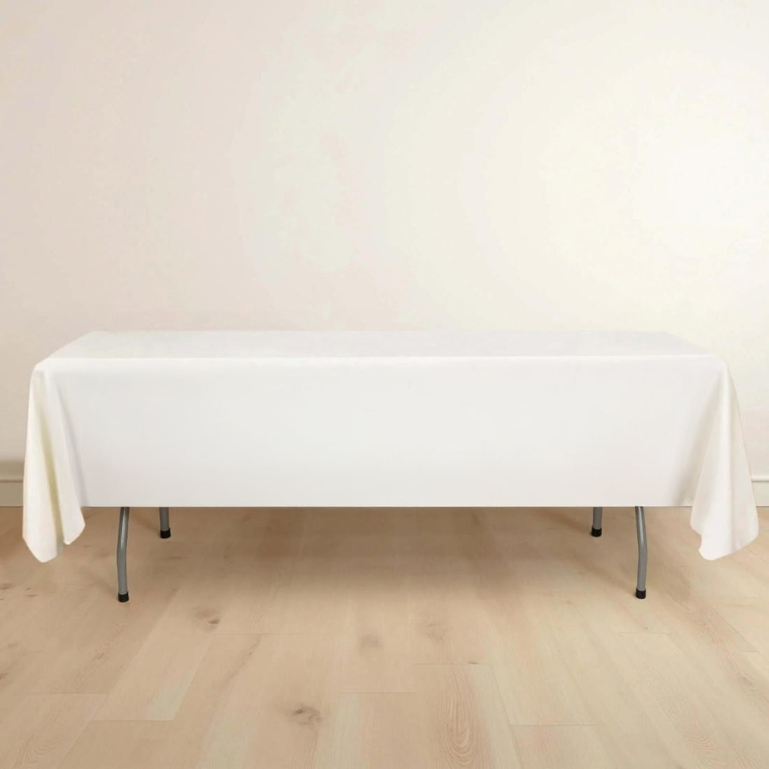 60x102inch Ivory Premium Scuba Rectangular Tablecloth, Wrinkle Free Polyester Seamless