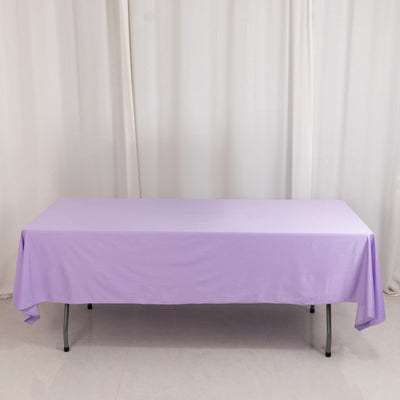 Scuba Rectangular Tablecloth 60"x102" Lavender Lilac - Wrinkle Free Table Cover