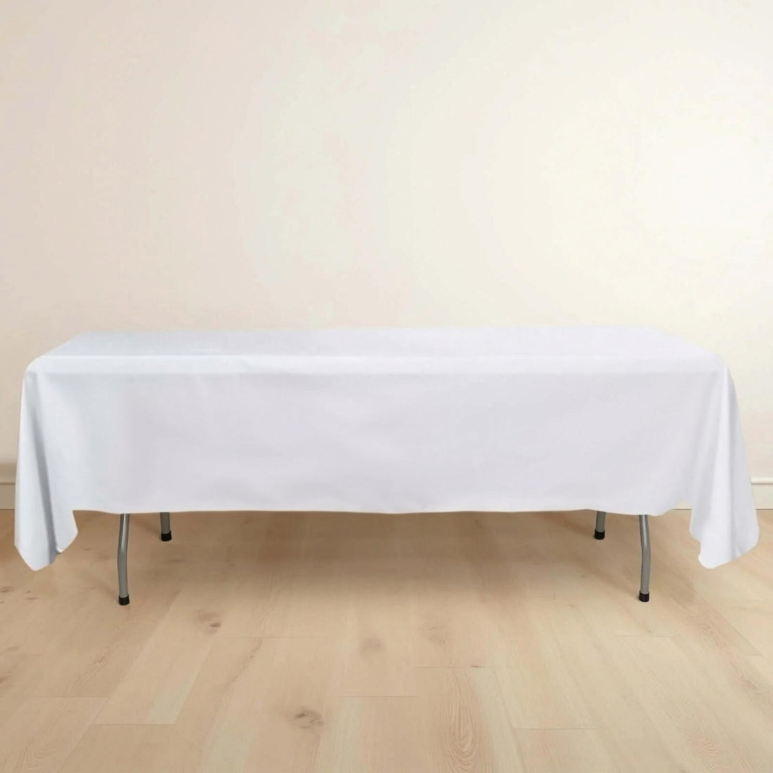 60x102inch White Premium Scuba Rectangular Tablecloth, Wrinkle Free Polyester Seamless