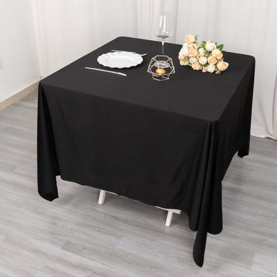 Scuba Square Tablecloth 70"x70" Black - Wrinkle Free & Stain Resistant Sophisticated Table Cover