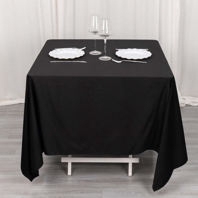 Scuba Square Tablecloth 70"x70" Black - Wrinkle Free & Stain Resistant Sophisticated Table Cover